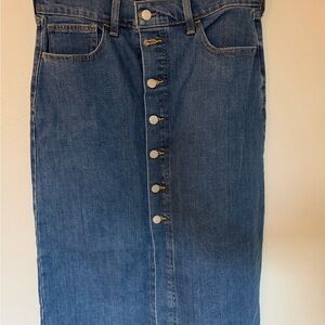 Banana Republic Blue Denim Midi Skirt